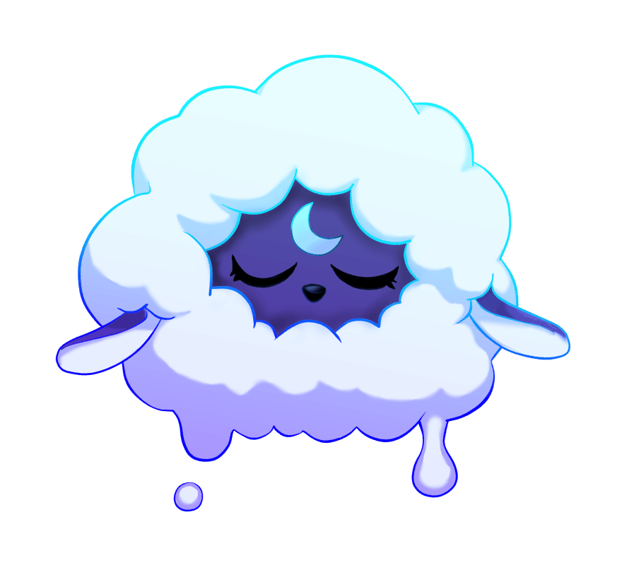 dreammelter logo - a purple sheep with dripping wool
